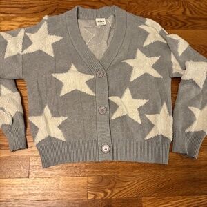Women's Size Small Gray Star Cardigan